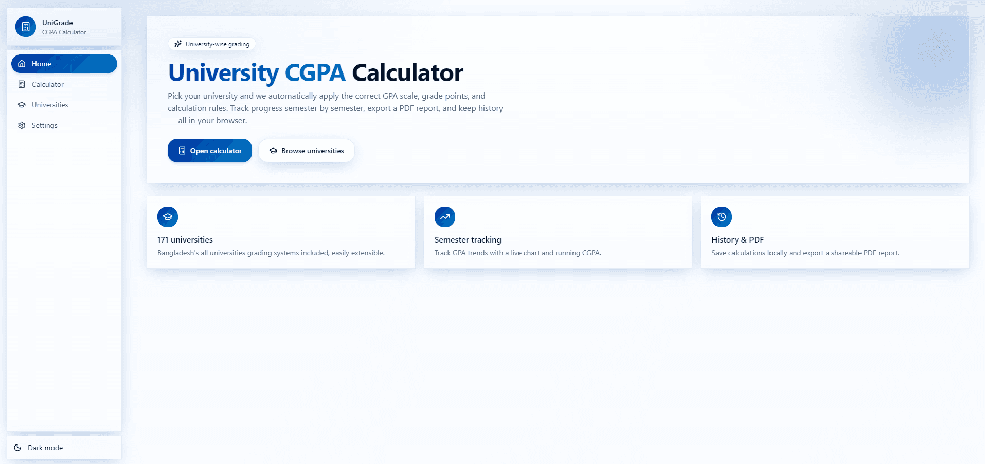 UniGrade - CGPA Calculator preview 1